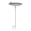 Fallen Fruits Grey Metal Bird Bath On Stick