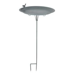 Fallen Fruits Grey Metal Bird Bath On Stick 4 Fallen Fruits Grey Metal Bird Bath On Stick -Tower Garden Outlet Store 30900054 alt01