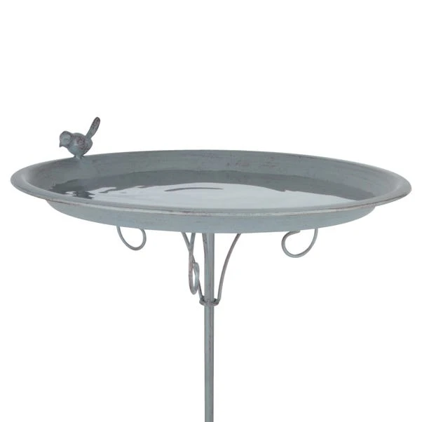 Fallen Fruits Grey Metal Bird Bath On Stick 3 Fallen Fruits Grey Metal Bird Bath On Stick - Image 3