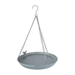 Fallen Fruits Grey Metal Hanging Bird Bath
