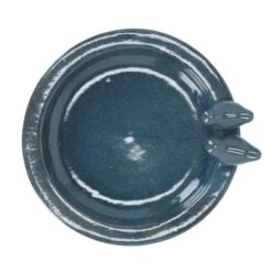 Fallen Fruits Bird Bath Petrol Blue Ceramic Round -Tower Garden Outlet Store 30900058 alt02