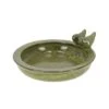 Fallen Fruits Green Ceramic Round Bird Bath