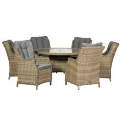 Wentworth 6 Seater Round Highback Comfort Dining Set -Tower Garden Outlet Store 30915666 alt02