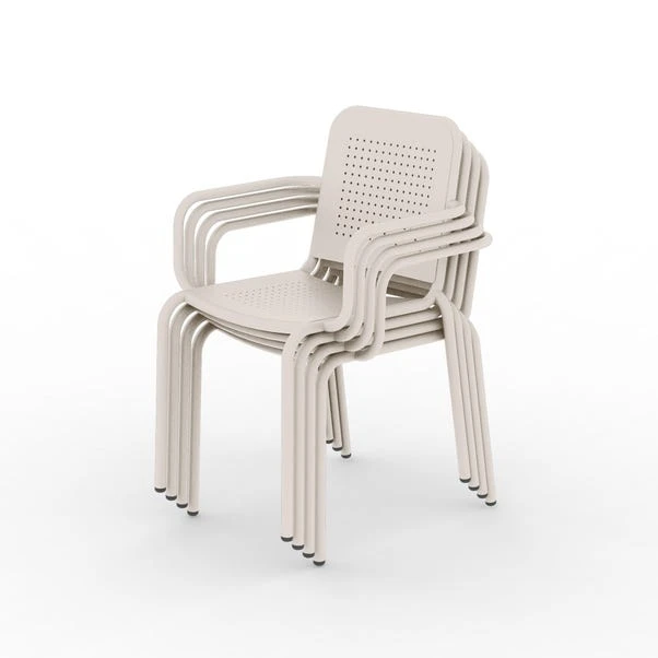 Porto 4 Seater Round Dining Set With Stacking Chairs 13 Porto 4 Seater Round Dining Set With Stacking Chairs - Image 13