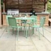 Porto 4 Seater Round Dining Set With Stacking Chairs