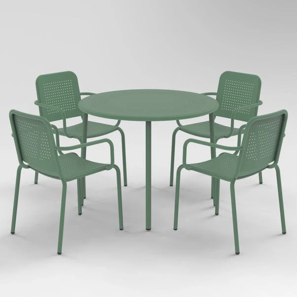Porto 4 Seater Round Dining Set With Stacking Chairs 6 Porto 4 Seater Round Dining Set With Stacking Chairs - Image 6