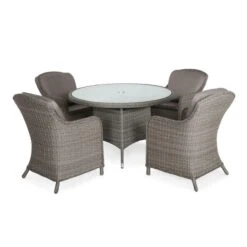 Paris 4 Seater Round Dining Set With 4 Imperial Chairs -Tower Garden Outlet Store 30915717 alt04