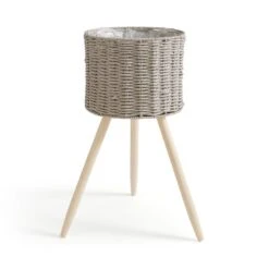 Grey Woven Plant Stand 5 Grey Woven Plant Stand -Tower Garden Outlet Store 30924351 alt02