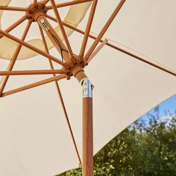 2.7m Cream Parasol With Wood Effect Pole 5 2.7m Cream Parasol With Wood Effect Pole - Image 5
