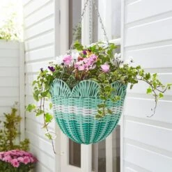Scalloped Rattan Hanging Basket 6 Scalloped Rattan Hanging Basket -Tower Garden Outlet Store 30925781