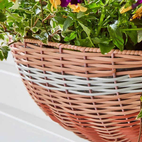 Faux Rattan Half Wall Hanging Basket 2 Faux Rattan Half Wall Hanging Basket - Image 2