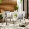 Set Of 2 Textilene Stacking Chairs