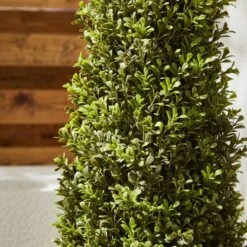 Artificial Boxwood Cone Shaped Tree In Woven Plant Pot -Tower Garden Outlet Store 30926619 alt02