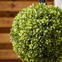 Artificial Boxwood Ball Tree In Woven Plant Pot -Tower Garden Outlet Store 30926644 alt02