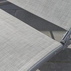 Grey Textilene Lounger With Wheels -Tower Garden Outlet Store 30926692 alt04