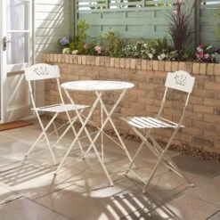 Churchgate 60cm Metal Bistro Set, Sandstone -Tower Garden Outlet Store 30927249 alt01