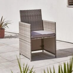Grey Rattan 4 Seater Dining Cube Set 15 Grey Rattan 4 Seater Dining Cube Set -Tower Garden Outlet Store 30927273 alt07