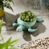 Green Turtle Plant Pot With Glaze Finish