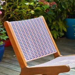 Sophie Robinson Coral & Cobalt Pavilion Deck Chair -Tower Garden Outlet Store 30934742 alt02