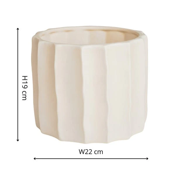 Kew Organic Ripple Bone Plant Pot 2 Kew Organic Ripple Bone Plant Pot - Image 2