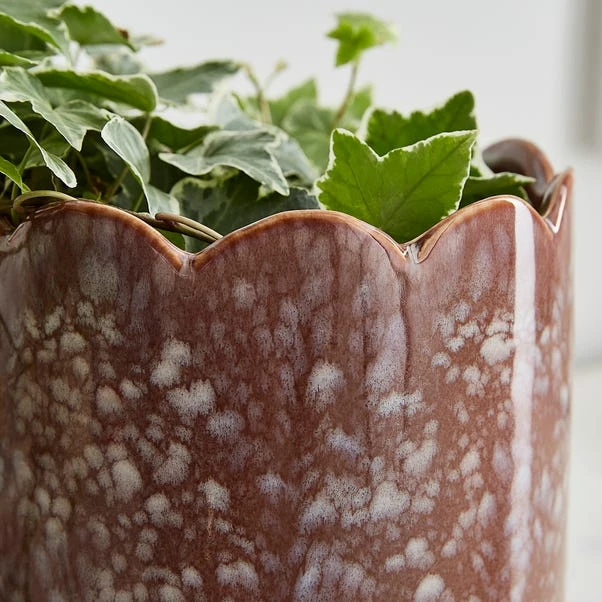 Scalloped Ceramic Plant Pot 2 Scalloped Ceramic Plant Pot - Image 2