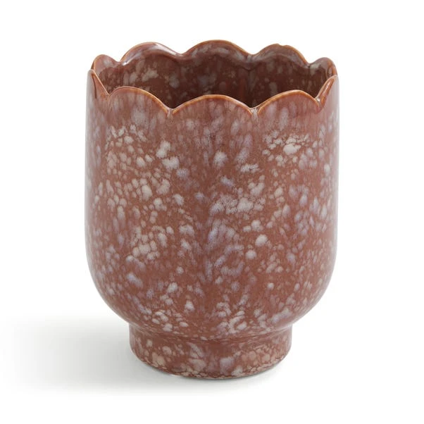 Scalloped Ceramic Plant Pot 3 Scalloped Ceramic Plant Pot - Image 3
