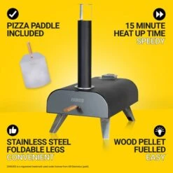 Return - Zanussi Wood Pellet Pizza Oven With Paddle & Cover -Tower Garden Outlet Store 30971490 alt03