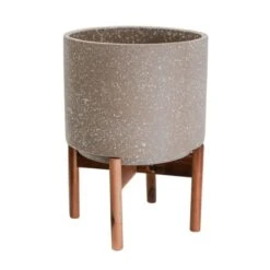 Valetta Speckled Ceramic Plant Pot With Stand -Tower Garden Outlet Store 30976777 alt03