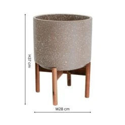 Valetta Speckled Ceramic Plant Pot With Stand -Tower Garden Outlet Store 30976777 alt04