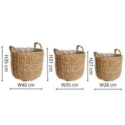 Set Of 3 Tenno Seagrass & Reed Plant Pots -Tower Garden Outlet Store 30976790 alt04