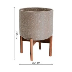 Valetta Speckled Ceramic Plant Pot With Stand -Tower Garden Outlet Store 30976793 alt04
