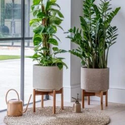 Valetta Speckled Ceramic Plant Pot With Stand -Tower Garden Outlet Store 30976804