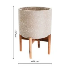 Valetta Speckled Ceramic Plant Pot With Stand -Tower Garden Outlet Store 30976813 alt04