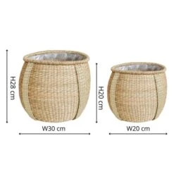 Set Of 2 Pando Seagrass Plant Pots -Tower Garden Outlet Store 30976815 alt03