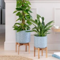 Aspen Flower Ceramic Plant Pot With Stand 17 Aspen Flower Ceramic Plant Pot With Stand -Tower Garden Outlet Store 30976822 alt09
